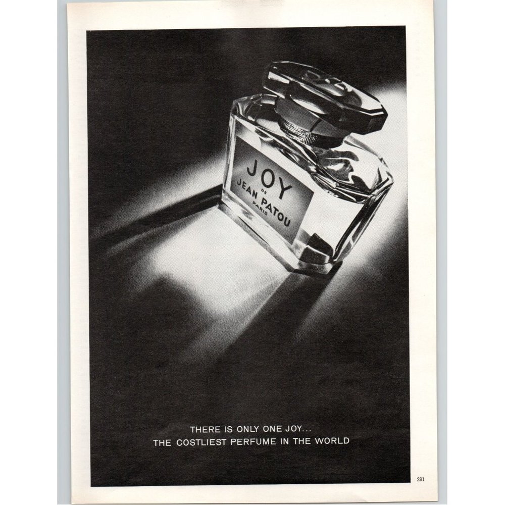 1977 Jean Patou Joy Paris Costliest Perfume in the World Vintage Print Ad Art